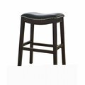 Gfancy Fixtures 25 x 20.5 x 14.25 in. Black Saddle Counter Height Bar Stool Espresso GF3640572